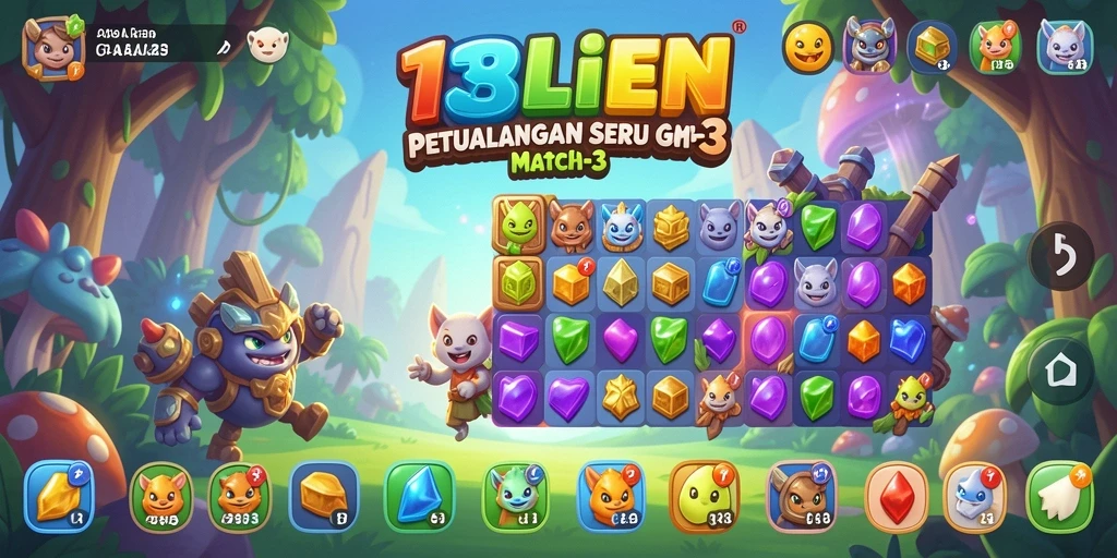 Tampilan gameplay seru 138ALIEN dalam aksi Match-3.
