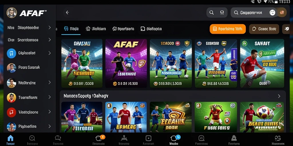 Screenshot utama AFAF menampilkan antarmuka Sportsbook yang menarik.