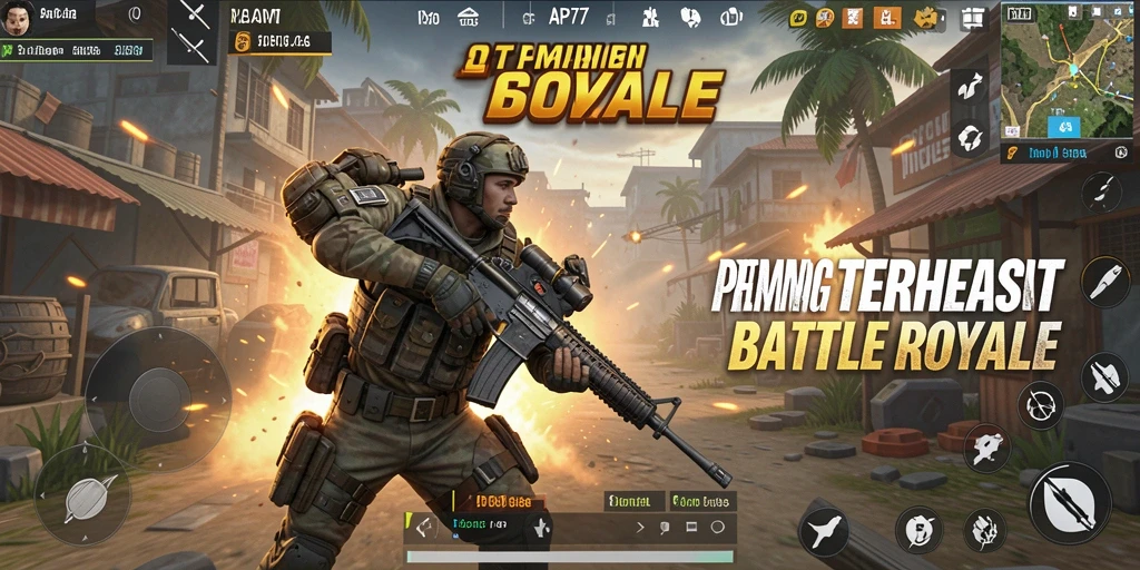 Screenshot gameplay API77 menampilkan aksi seru di arena Battle Royale.