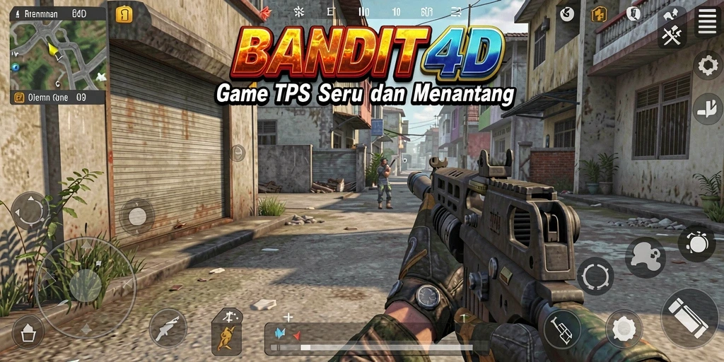Screenshot utama BANDIT4D menampilkan aksi seru dalam gameplay TPS yang menantang.