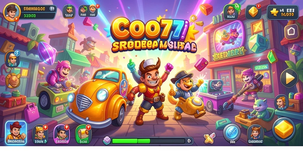 Tampilan gameplay COO77 yang penuh warna dan menarik.