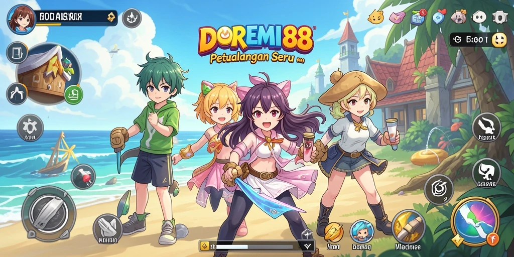 Tampilan seru dari gameplay DOREMI88 dengan karakter anime yang menarik.