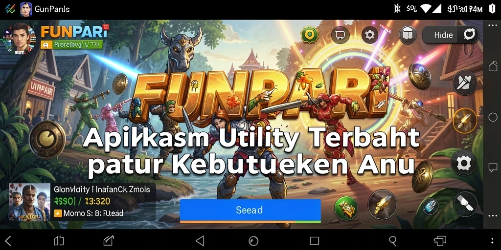 Tampilan antarmuka aplikasi FUNPARI yang intuitif dan penuh warna.