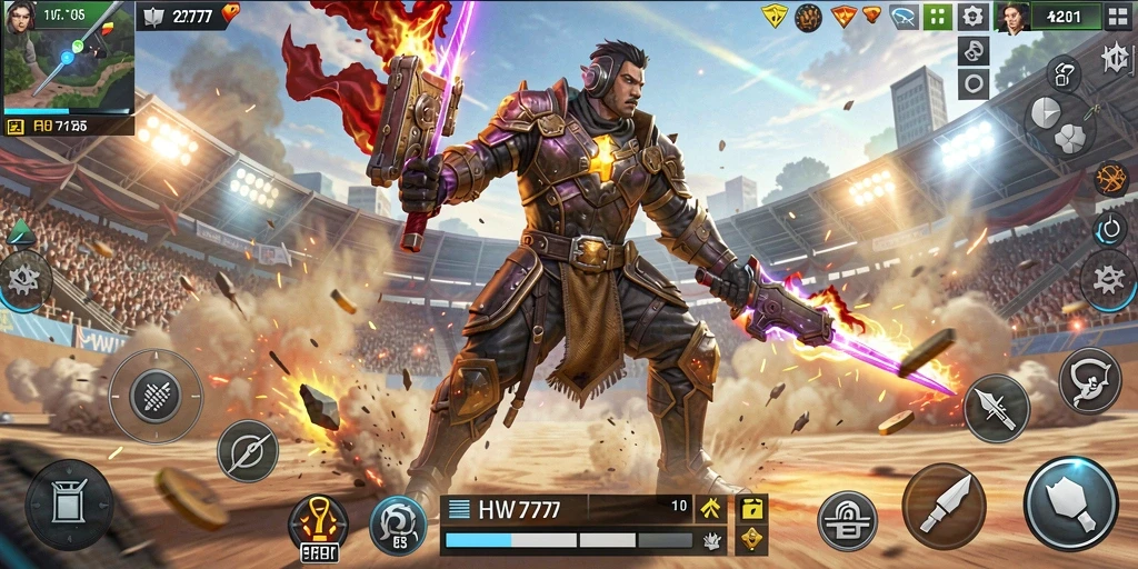 Gameplay seru dengan pertarungan intens di arena Battle Royale.