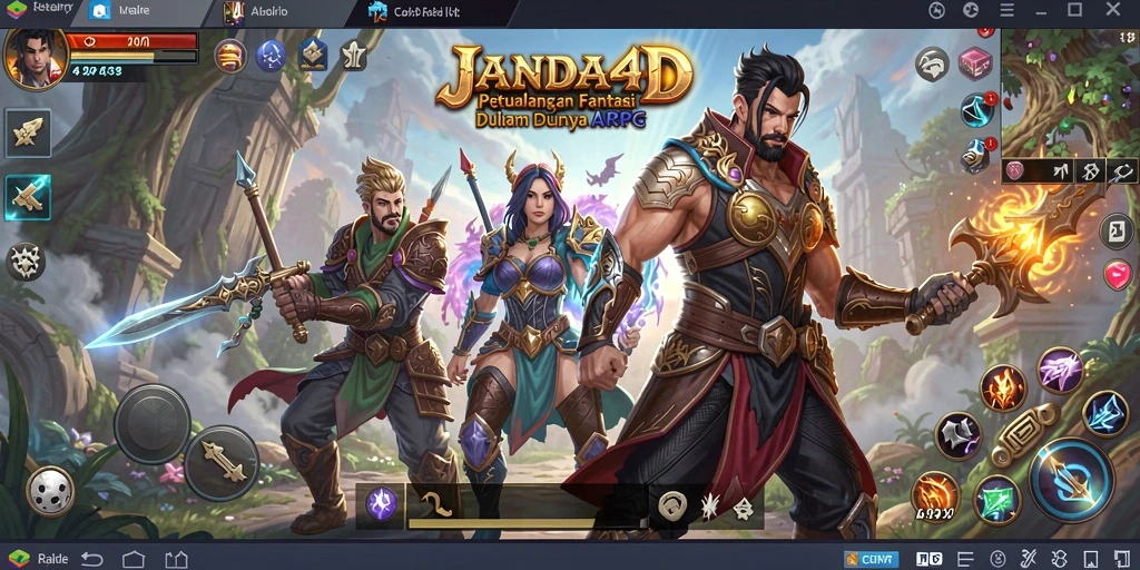 Tampilan gameplay mendebarkan dari JANDA4D dengan pertarungan seru.