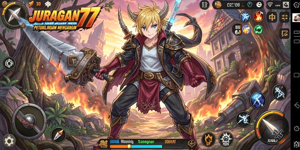 Tampilan menawan dari game Anime JURAGAN77 dengan aksi pertarungan seru.