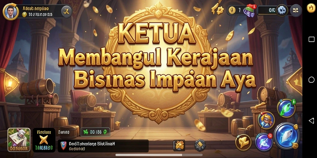 Tampilan gameplay KETUA yang menampilkan pengelolaan bisnis Tycoon.