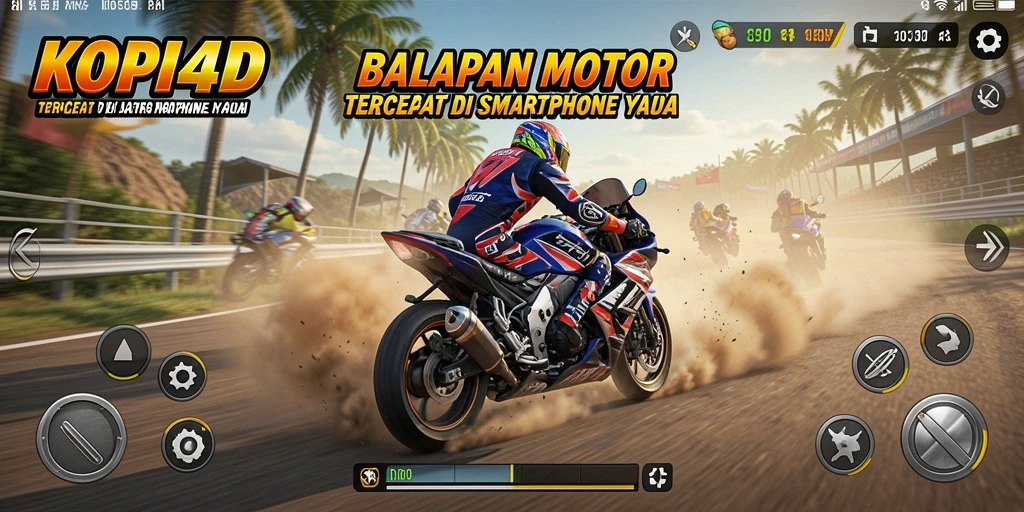 Gameplay KOPI4D yang menegangkan saat balapan motor.