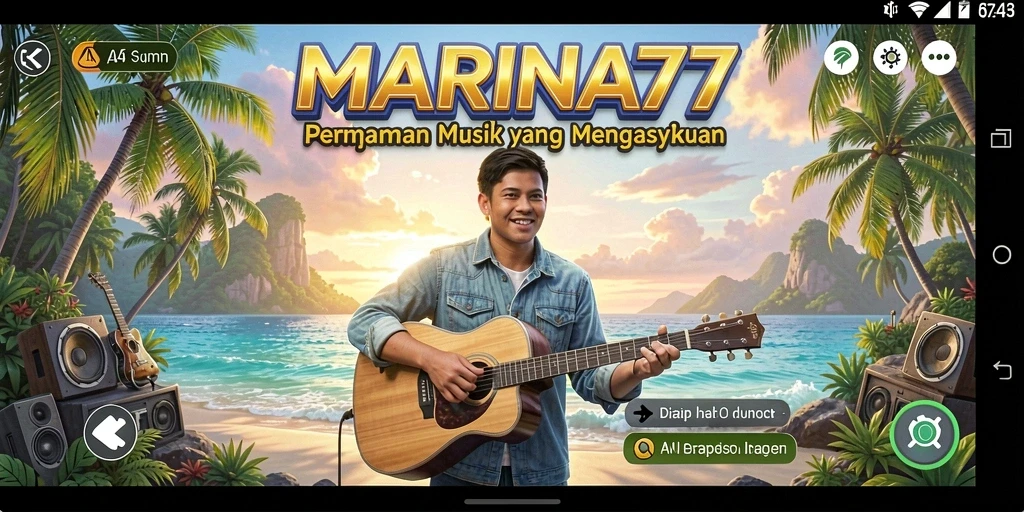 Tampilan utama gameplay MARINA77 yang penuh warna dan menarik.
