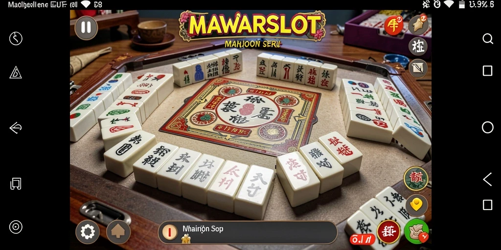 Tampilan gameplay seru di MAWARSLOT dengan teka-teki Mahjong.