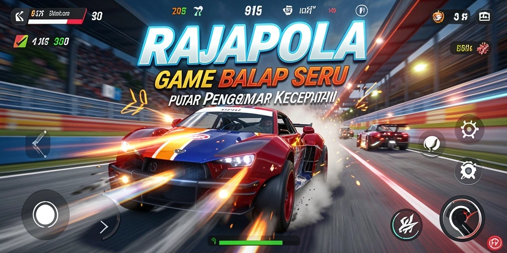 Tampilan gameplay menarik dalam balapan seru RAJAPOLA.