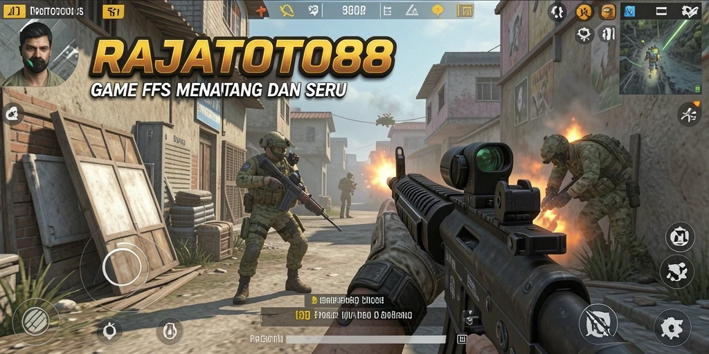 Screenshot gameplay RAJATOTO88 yang menampilkan aksi tembak-menembak yang intens.