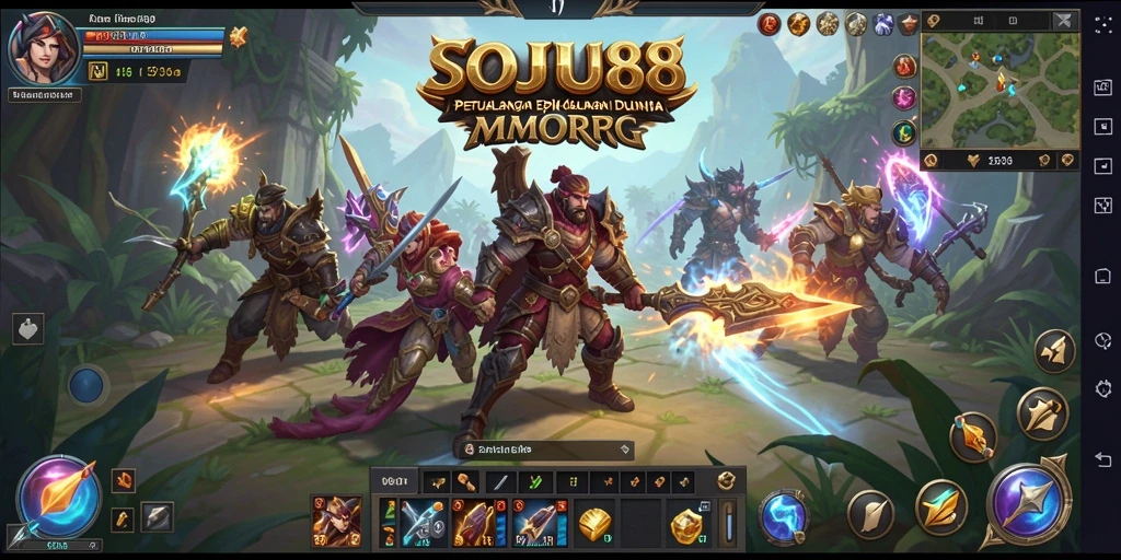 Tampilan gameplay menarik dari SOJU88 dalam petualangan MMORPG.
