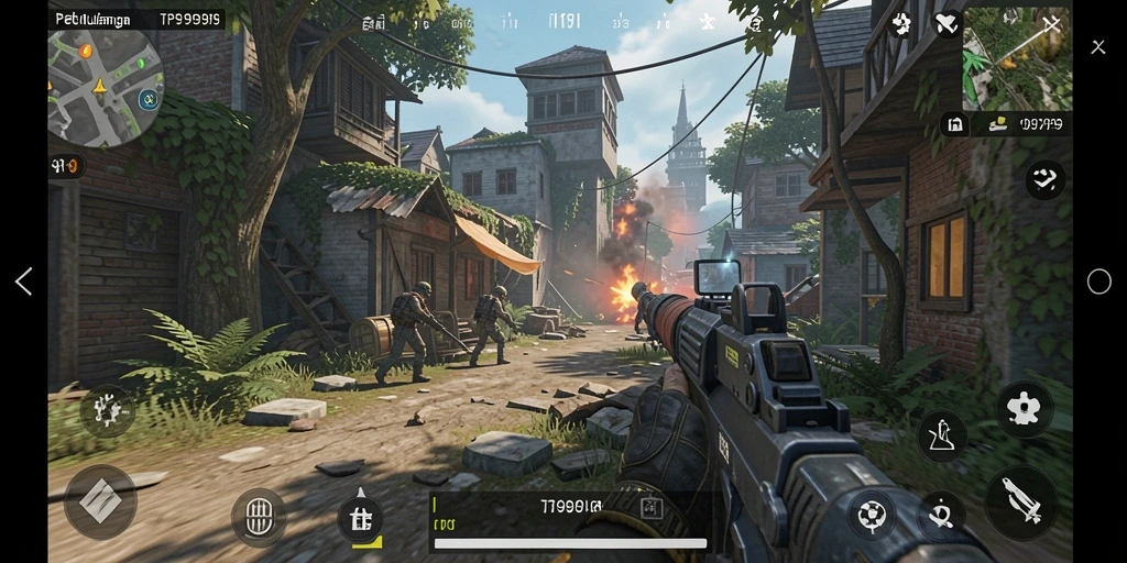 Tangkapan layar menampilkan aksi intens dalam gameplay TPS T9999.