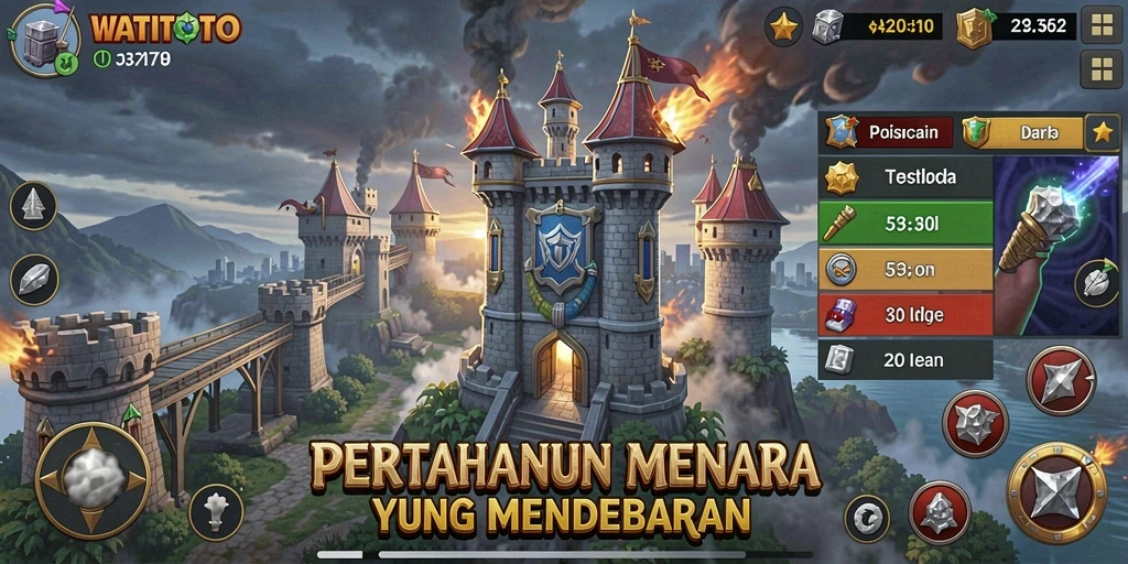 Gameplay menegangkan WATITOTO dalam aksi Tower Defense.